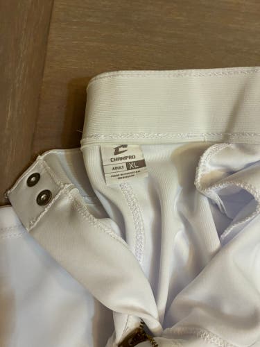White Men's XL Adult Champro Game Pants (New)