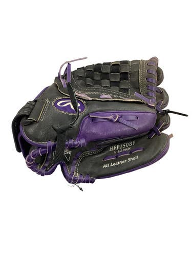 Used Rawlings HIGHLIGHT HFP150BP BB/SB Glove RH Throw Black And Purple 11 1/2" 11347-S000268867