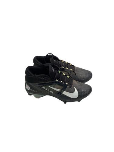 Used Nike ALPHA MENACE 4 PRO BLACK LIGHT SMOKE Adult FB Cleats Black Senior 9.5 11347-S000268838
