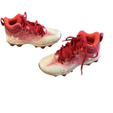 Used Under Armour LOCKED DOWN BB/SB Cleats Cardinal And White Junior 02 11760-S000091491