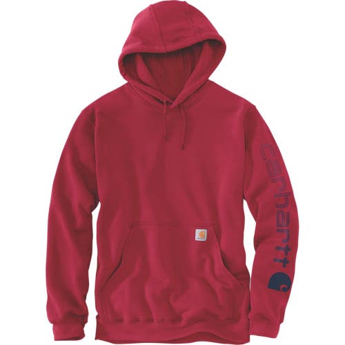 Carhartt Hoodie Women's Small Red Graphic Print Midweight Long Sleeve POSH152