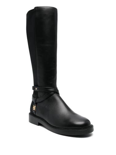 Michael Kors Abigail Women's US 9W Black Leather Side Zip Riding Boots RHS2439