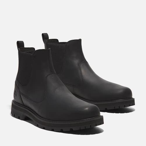 Timberland Britton Road TB0A6A4WW02 Boots Men's 7 Black Leather Chelsea RHS8436