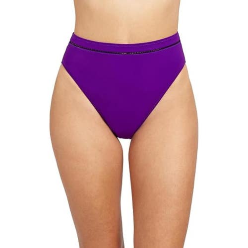 Gottex Free Sport Bikini Bottom Women's 12 Purple High-Waisted Swimwear DSGL612