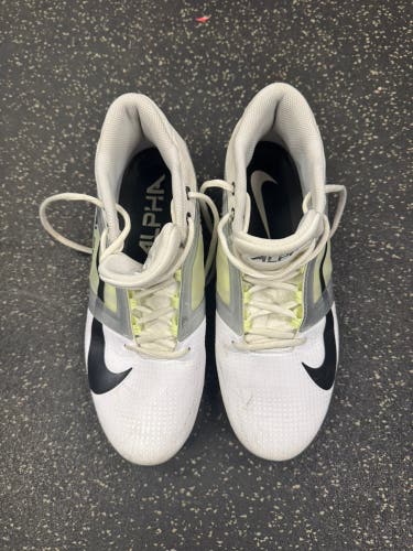 White Men's Size M 11.0 (W 12.0) Adult Nike Alpha Molded Cleats Cleats (Used)