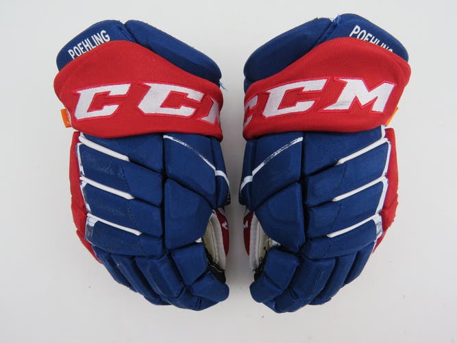 CCM JetSpeed FT1 Laval Rockets Montreal Canadiens AHL NHL Pro Stock Hockey Gloves 14"
