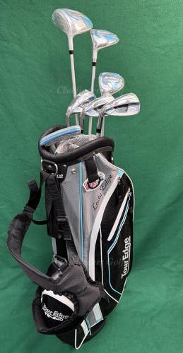 NEW LH Lady Tour Edge TE-200 Turquoise Graphite Ladies Flex Half Set & Stand Bag