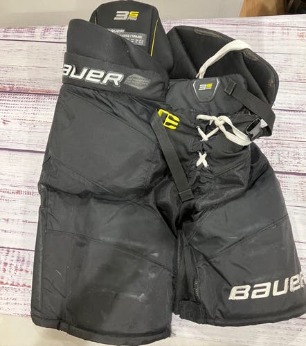 Black Intermediate Large Bauer Supreme 3S Pro Hockey Pants (Used)