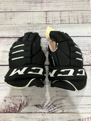 Black Senior CCM Tacks 4 Roll Pro 2 Gloves 14" (Used)