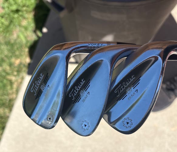 Men's Titleist Vokey SM7 Right Handed Wedge Regular Flex Set 60, 56, and 52 Degree Steel Shaft