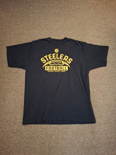 Reebok Pittsburgh Steelers Mens Graphic Print T-Shirt Sz Large