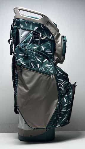 Sun Mountain Diva Ladies Cart Bag Floral Green Beige 14-Way Divide Golf Bag