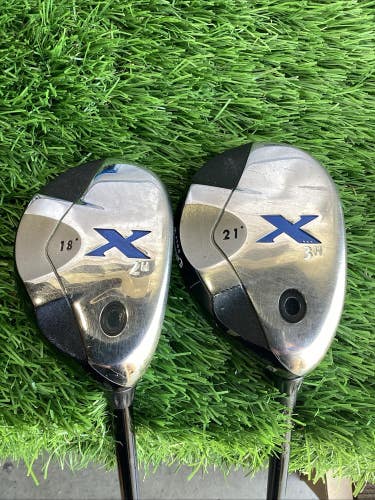 Callaway X Hybrids Set 2-(18*) And 3-(21*) With Regular Graphite Shafts