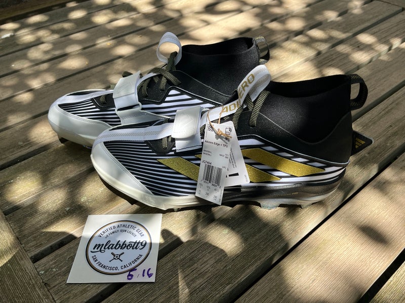 Adidas Adizero Edge+ TPU (Mid-Height) - Black/Gold - Size 12 - NEW (JQ7464)