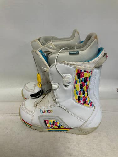 Used Burton IMPRINT2 Womens Snowboard Boots White Senior 9 11823-S000039071
