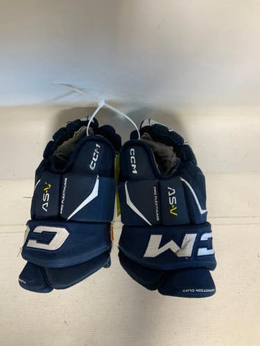 Used CCM TACKS AS-V Intermediate Gloves Navy Blue 13" 11823-S000039059