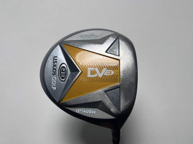 US Kids WT-10s DV3 Driver 15* Ultralight 63" Yellow Junior RH Undersize Grip
