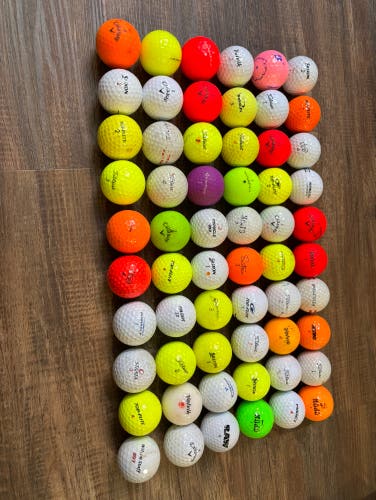 60 Assorted Used Golf Balls (Titleist, Callaway, Nike, Volvik etc)