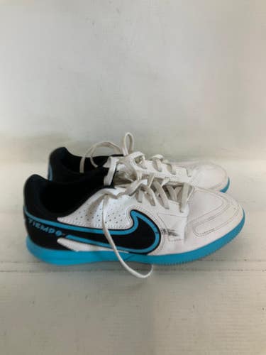 Used Nike TIEMPO Soccer Indoor Shoes White Junior 04 11823-S000037893
