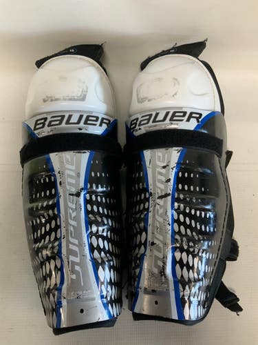 Used Bauer ONE 15 Senior Shin Guards White 12" 11823-S000038175