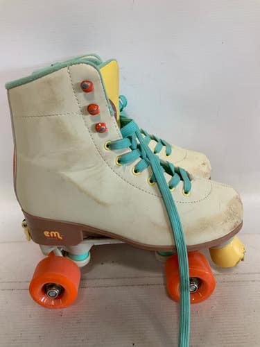 Used GEM ADJUSTABLE 3-6 Junior Roller Quad Skates White Adjustable 11823-S000038787