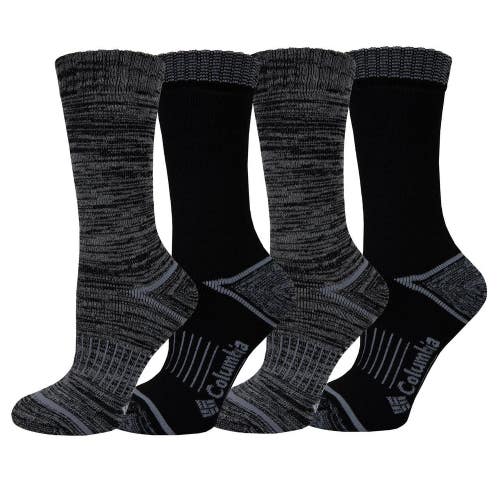 Columbia Moisture Control Crew Socks Women's Black Cushioned 4-Pack JAX1327