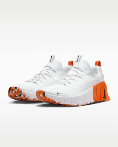 Nike Free Metcon 6 FJ7127-106 Sneakers Men's 8 White Orange Workout Shoes MEW724