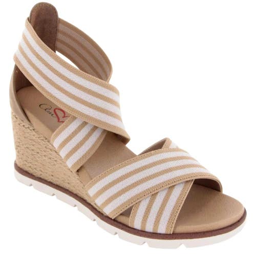 Mia Amore Haiku MHA1346-100 Sandal Women 8.5 Beige Wedge Heel Espadrille RHS8452