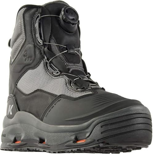 Korkers Darkhorse Men's Black Gunmetal Round Toe Ankle Wading Boots MEW706