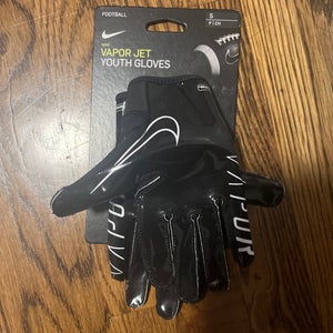 Black Small Youth Nike Vapor Jet Gloves (New)
