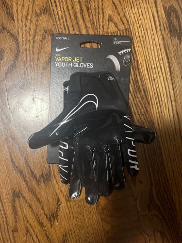Black Small Youth Nike Vapor Jet Gloves (New)