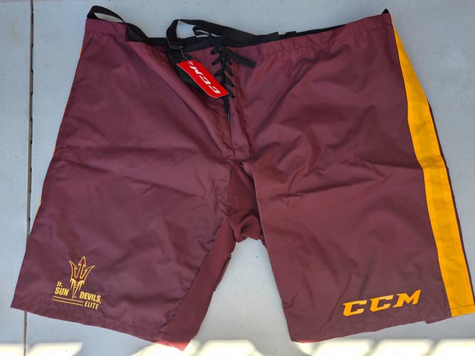 New Custom CCM Senior Goalie Pant Shell (L/XL) – Junior Sun Devils (Maroon & Gold)