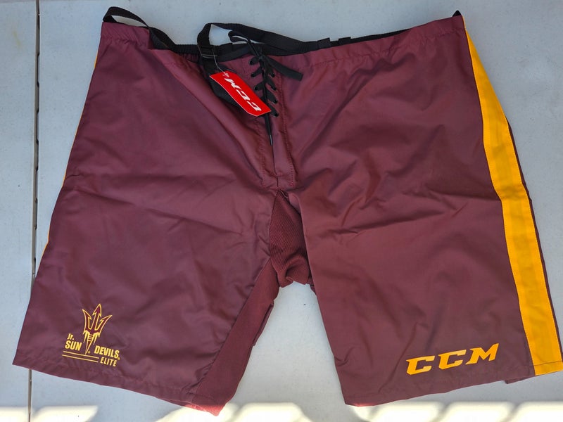 New Custom CCM Senior Goalie Pant Shell (L/XL) – Junior Sun Devils (Maroon & Gold)