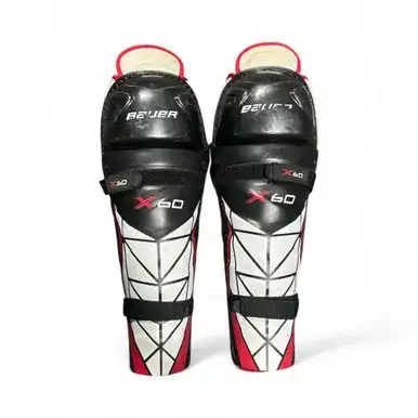 Used Bauer X60 Senior Shin Guards Black 15"