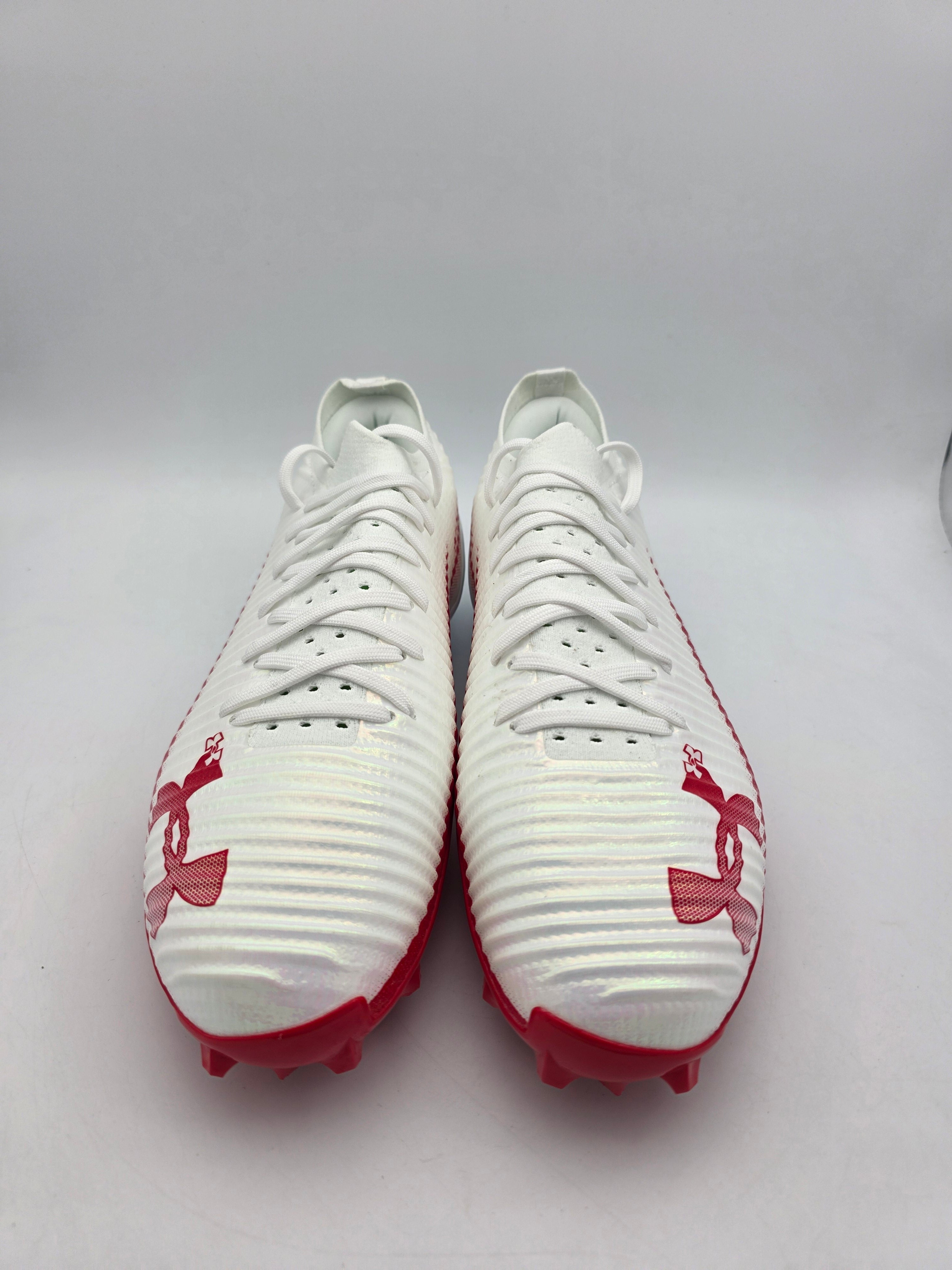 New Under Armour UA Blur Pro Men's 11.5 White Red Football Cleats