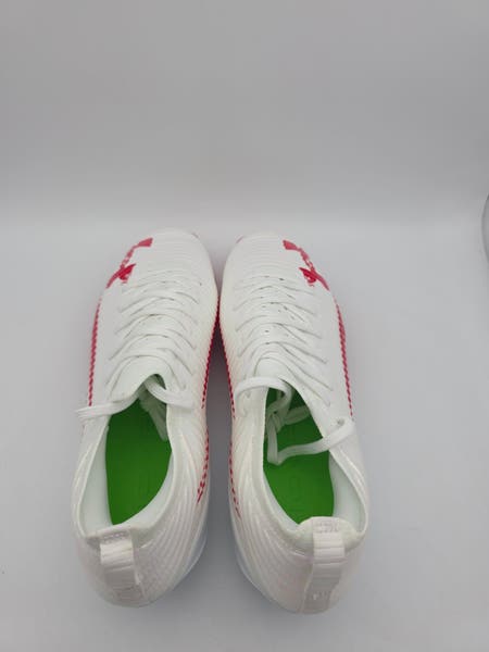 New Under Armour UA Blur Pro Men's 11.5 White Red Football Cleats