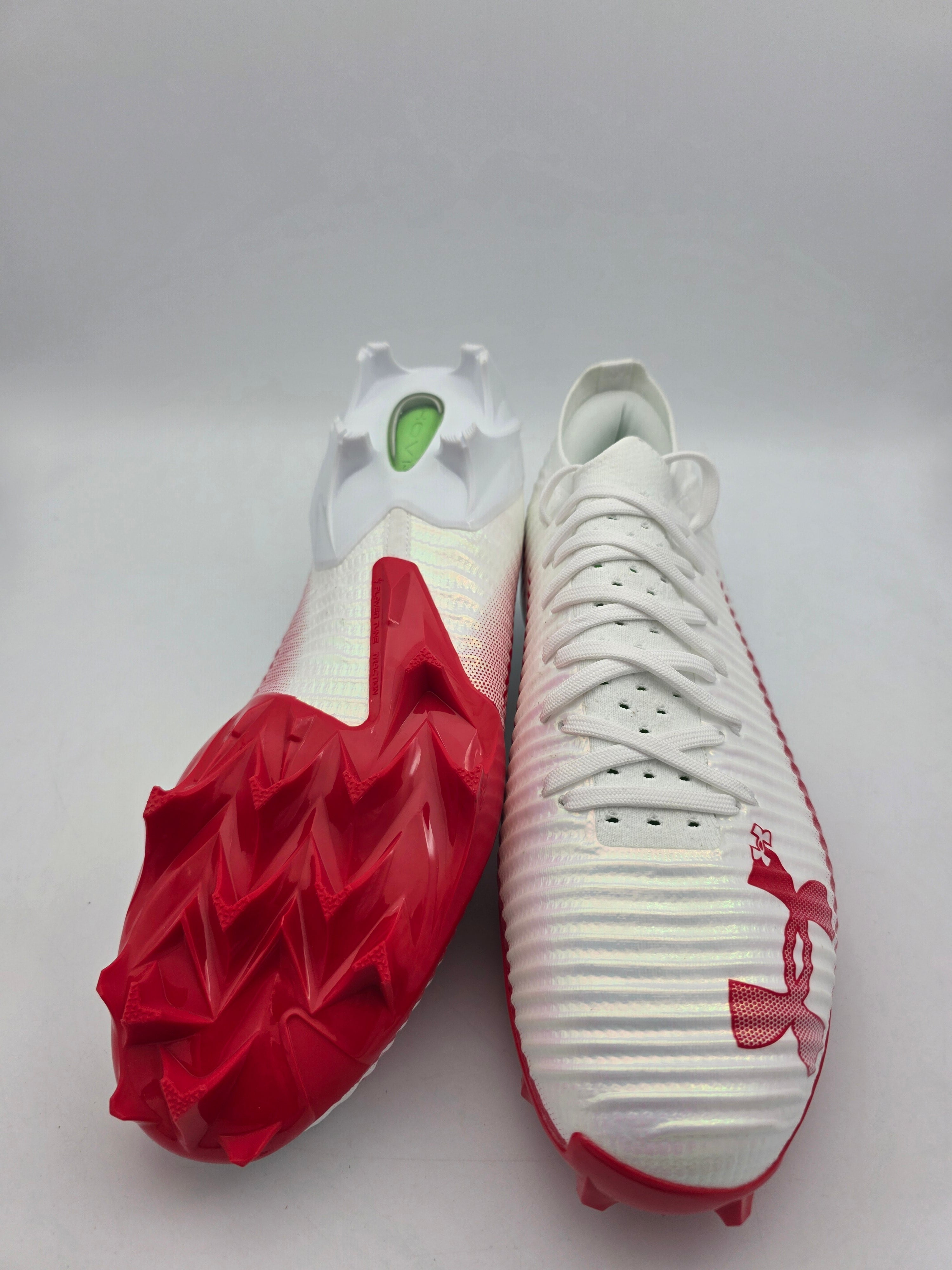 New Under Armour UA Blur Pro Men's 11.5 White Red Football Cleats