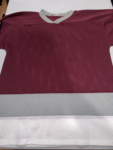 (Used) Large Men's Athletic Knit Maroon Hockey Jersey