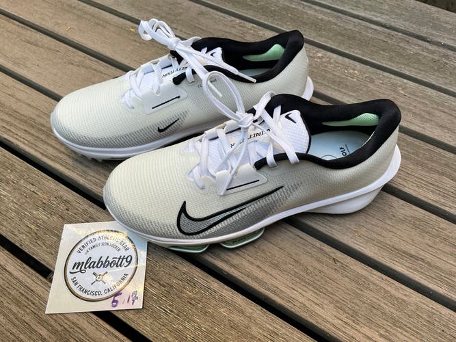 Nike Air Zoom Infinity Tour 2 Golf Shoes - White/Vapor Green - Men's 8.5 - New