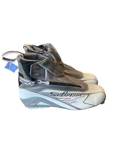 Used Salomon VITANE 9 Mens SNS XC Ski Boots White M 07-07.5 / W 08-08.5 11883-S000161524