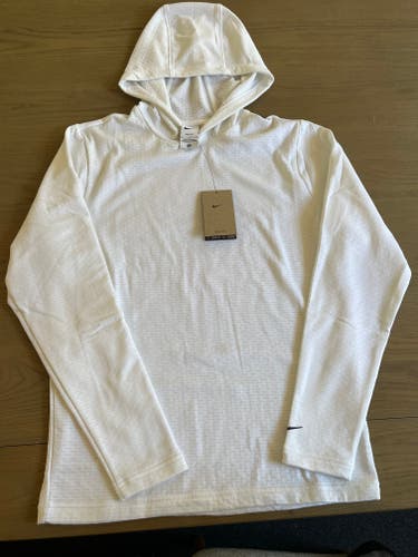 NIKE TOUR GRADE Dri-FIT Lightweight Golf Hoodie - White/Black - Men's Small - New