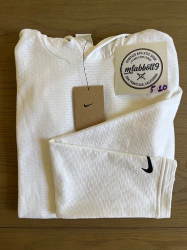 NIKE TOUR GRADE Dri-FIT Lightweight Golf Hoodie - White/Black - Men's Small - New