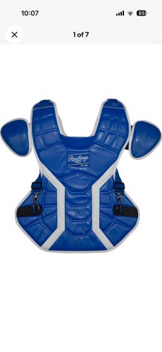Rawlings Mach Pro Chest Protector Royal / White  Sz Large (17") - NEW