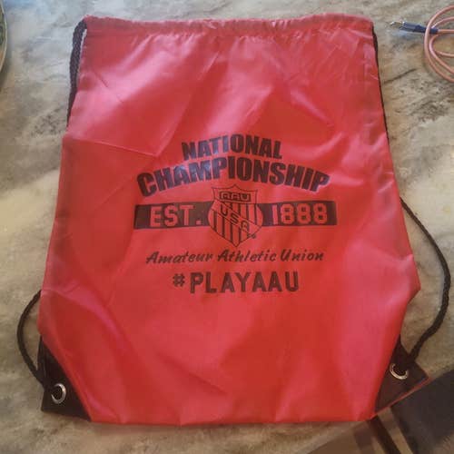 New Custom AAU-Branded Drawstring Backpacks