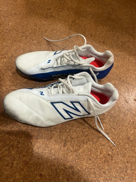 White Men's Size M 9.0 (W 10.0) Adult New Balance Burn X4 Low Top Molded Cleats (Used)