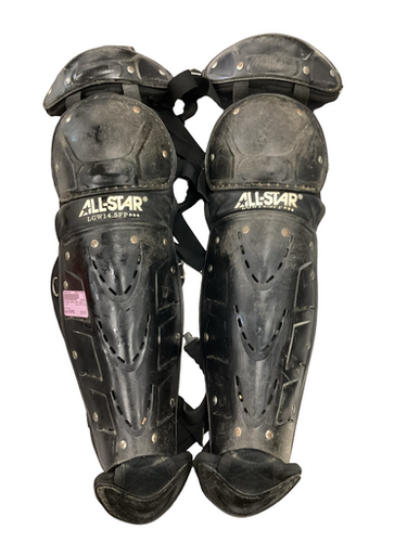 Used All-Star LGW14.5FP Catchers Leg Guards Black Intermed 11613-S000182143