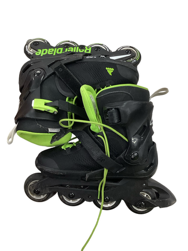 Used Rollerblade MICROBLADE ADJ 5-8 Senior Rec Fitness Skates Black Senior 5 11613-S000182108