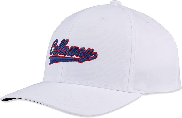 NEW 2023 Callaway Golf Tempo White/Navy/Red Adjustable Snapback Golf Hat/Cap