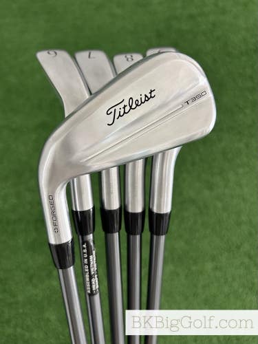 LH Titleist T350 25 Forged Iron Set 5-9 / MMT 65 Regular Graphite