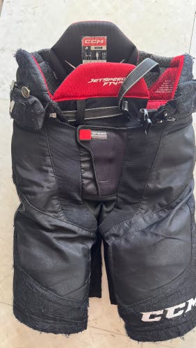 Junior Medium Black CCM JetSpeed FT4 Pro Hockey Pants (Used)